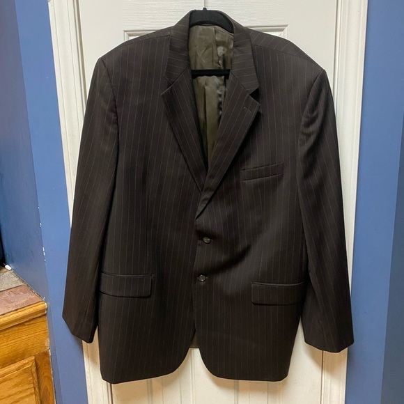 Chaps 40W X 32L 100% Wool
Brown striped Single breast  Men Suit - Picture 3 of 12